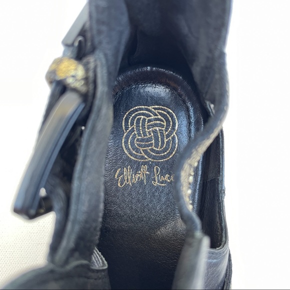 Elliot Lucca Raffaela Gold Black Leather Ankle Boots - Picture 5 of 6